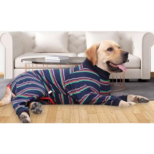 New Full Surround High Elasticity Four-legged Striped Dog Pajamas Jumpsuit for Dogs Physiological Anti-licking Clothes