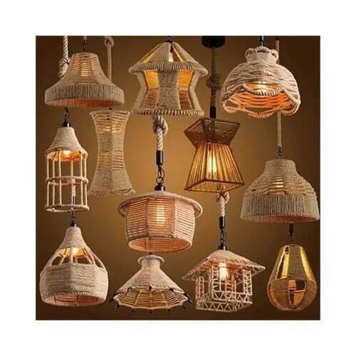 Industrial retro style Art LED rope Pendant light Edison light bulb pendant lamp Hanging Light luminaries lampshade