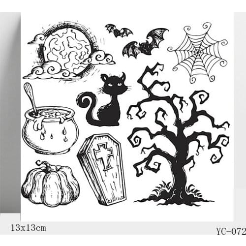 ZhuoAng Happy Halloween Clear Stamps/Card Making Holiday decorations For scrapbooking Transparent stamps 13*13cm