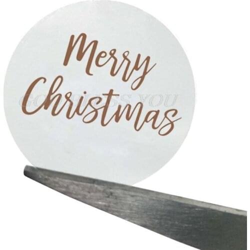 Merry Christmas Word 500pcs Round Gold Foil Sticker Seal Label for Envelope Cards Baking Gift Package Scrapbooking Home Decore