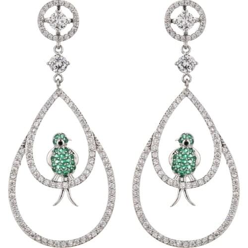 New Fashion Temperament Long Fringed Small Swallow Zircon Earrings Women/Girls Wedding Party Jewelry Gifts