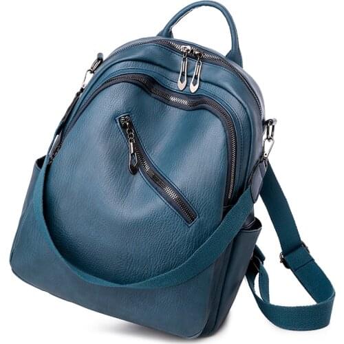 Women backpack waterproof and breathable dual-use wild shoulder large capacity soft leather shoulder travel and leisure backpack