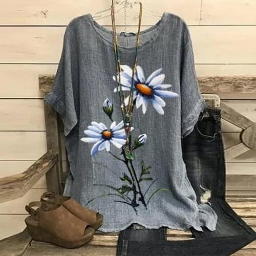 Women T Shirt 2021 3d Vogue Flower Print Women Tshirts High Quality Design Female T Shirts Women Summer Cotton Plus Size Large