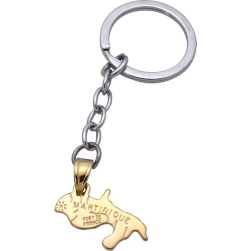 Zkd martinique map key chain & key ring