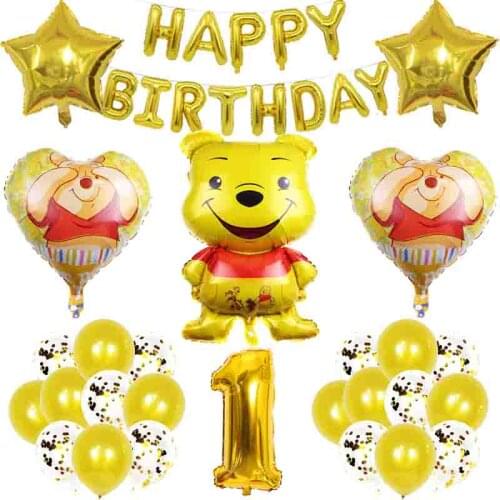 1Set Disney Winnie the Pooh Tigger Film Balloon Birthday Party Decoration 32inch Number Balloon Baby Shower Supplies Kids Toy