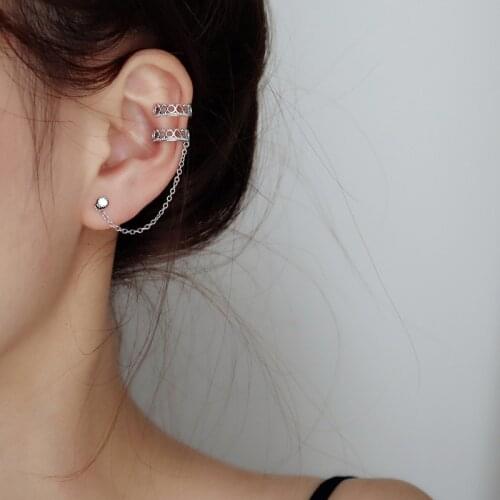 1 pcs 925 Sterling Silver Tassel Stud Earrings For Women Party Jewelry Female Pendientes eh047