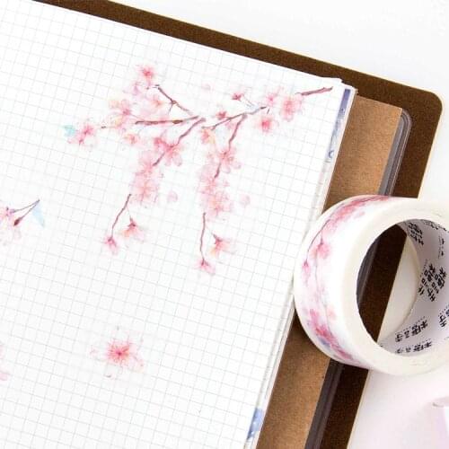 2cm 5m 1 pcs Cherry blossoms sakura design washi tape Adhesive DIY Scrapbook Sticker Label Masking home decor