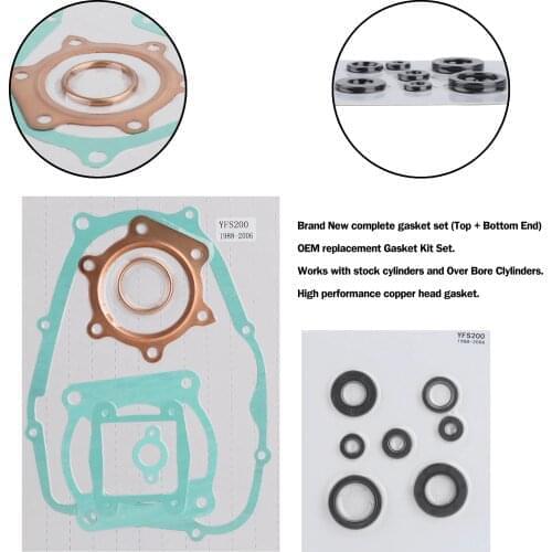 Artudatech Complete Engine Gasket kit Set with Oil Seals Fit for Yamaha Blaster YFS 200 1988-2006