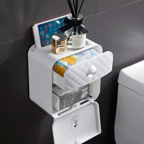 Paper Towel Dispenser Wall Mounted No-drilling Paper Holder Bathroom Toilet Tissue Holder Home Paper Extraction Dispenser