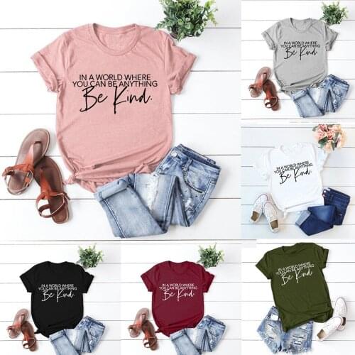 Loose casual large short sleeve fashion temperament clothing letter printing in a world where round neck T-shirt womens top2021