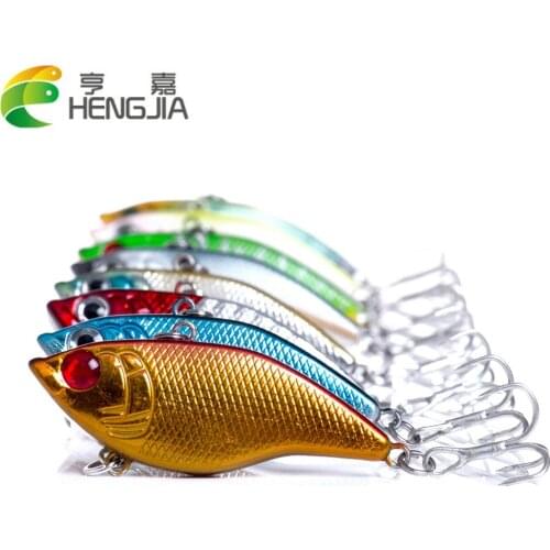 HENGJIA 1PCS VIB Wobbler Fishing Lures Hard Artificial Plastic Bait Crankbait All Depth Winter Ice Fishing Tackle 5cm 15g