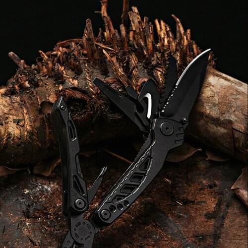 Survival Tool Plier Multifunction Knife Tactical Camping Multitools Non-Slip Stainless Steel Folding Knife Pliers Corkscrew