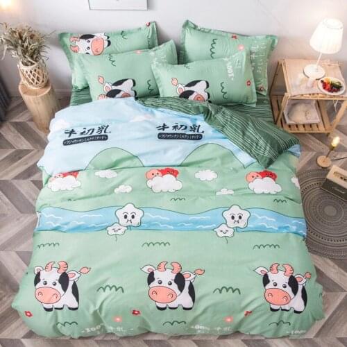 High-quality Cute Animal Lion Giraffe Print Modern Style Bedding Set Bed Sheet Pillowcase and Duvet Cover Set Bedclothes 3/4pcs