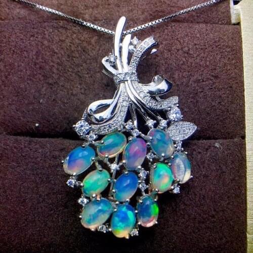 Pendant Brooch dual purpose style 925 Silver Natural opal transform color super beautiful natural gemstone monopoly