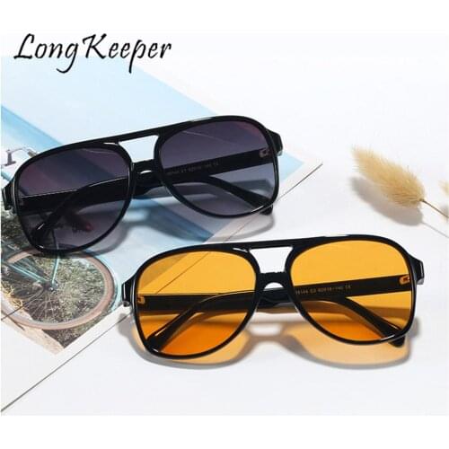 LongKeeper Oversized Male Glasses Retro Pilot Sunglasses Men Glasses Vintage Luxury Sunglasses Women Mens Glasses Gafas De Sol