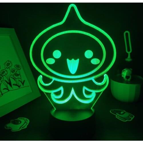 OW Game LOGO Mark Onion Small Squid 3D Lamps Led Neon RGB USB Night Lights Cool Gifts Bed Room Bedside Table Colorful Decoration
