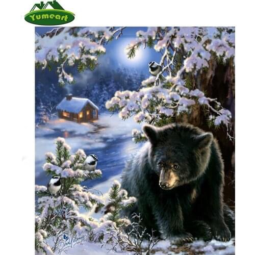 2016 NEW Full Area Highlight Diamond Needlework Diy Diamond Painting Kit 3D Diamond Cross Stitch Embroidery Animal Bear pictures