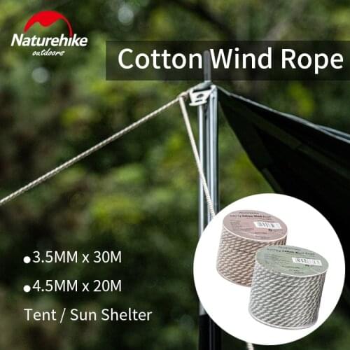 Naturehike Wind Rope 4.5mm Tent Accessories Camping Ultralight Cotton Windproof Rope Multifunction Sun Shelter Parts Free to Cut