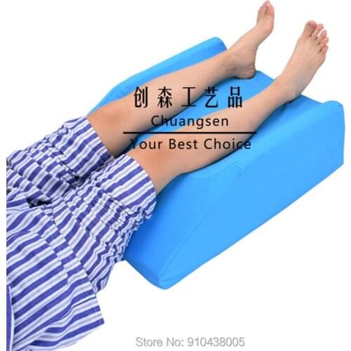Surgery elevating leg rest pillow with memory foam top - best for back, hip and knee pain relief, foot and ankle bedsore pad
