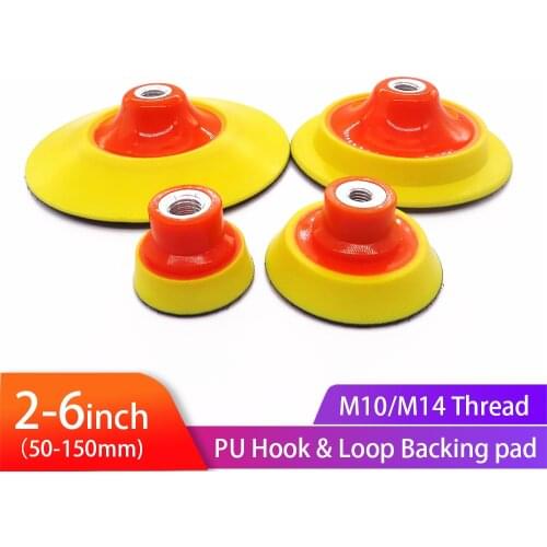 2-6inch Rotary Backing Pad Hook & Loop Sanding Pad with M10/M14 Thread Backer Plate for Rotary Polisher and Sander