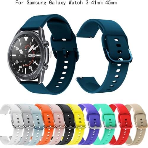 For Samsung Galaxy Watch 3 41mm Smart Watch for Galaxy Watch 3 45mm watchstrap Silicone Watchbands 20mm 22mm watch band bracelet