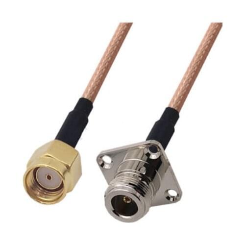 RG400 Cable RP-SMA Male to N Female 4 Hole FlangePanel Mount Jumper Cable