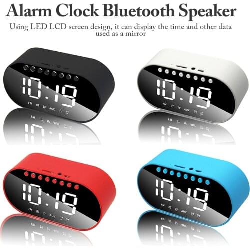 LED Alarm Clock Digital Clock Wireless Bluetooth Speakers Support Dual Alarm Clock/ FM Radio/ AUX-in/ TF Card/ Flash Drive