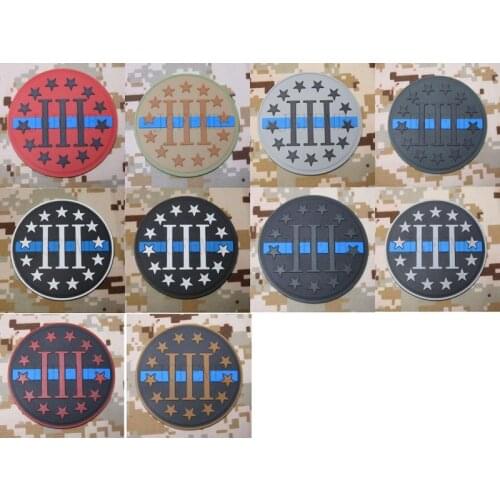 The Thin Blue line 3% III PERCENT DEFEND LIBERTY 3D PVC patch