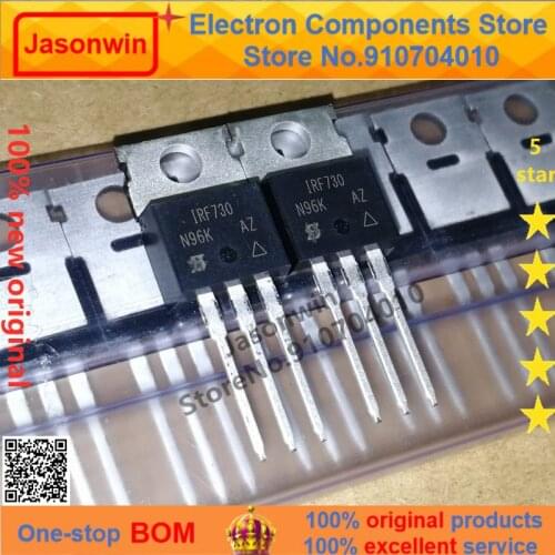 100% nuevo 50 unids/lote original MOSFET IRF730PBF 400V5A IRF730 TO-220 Transistor