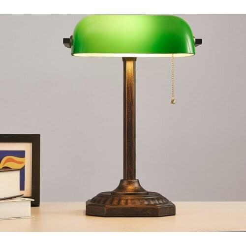 Vintage Blown Glass Bedside Metal Bank Table Lamp Table For Bedroom Office Desk Decoration Living Room Table Lamp Light Up Book