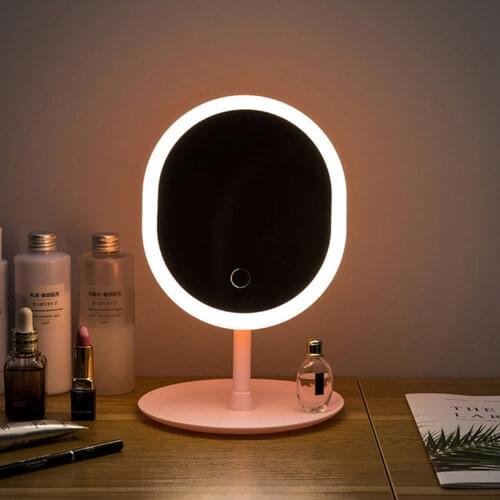 5X Magnifier Led Light Makeup Mirror Storage LED Face Mirror Adjustable Touch Dimmer USB Led Vanity Mirror Table Desk Cosmetic