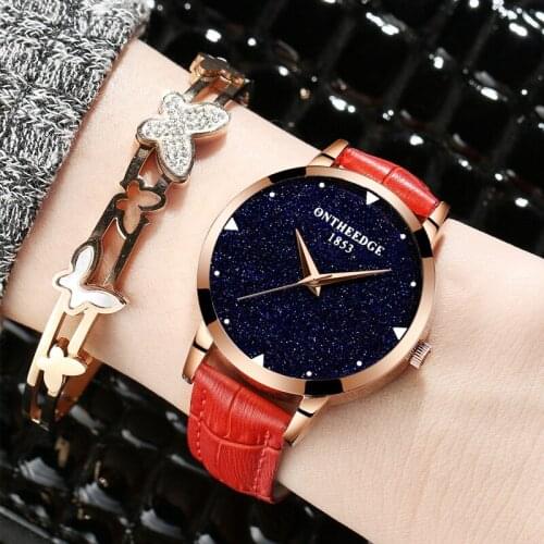 Ladies Fashion Trend of Womens Watch Real Leather Waterproof Student Leisure Quartz Watch Korean Version of the Non-Mechanical