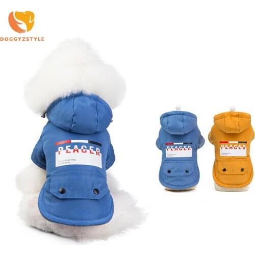 Winter Dog Hoodie Coat Pet Clothes For Chihuahua Winter Warm Jacket Cotton Blend Outfits DOGGYZSTYLE 2XL New 2019