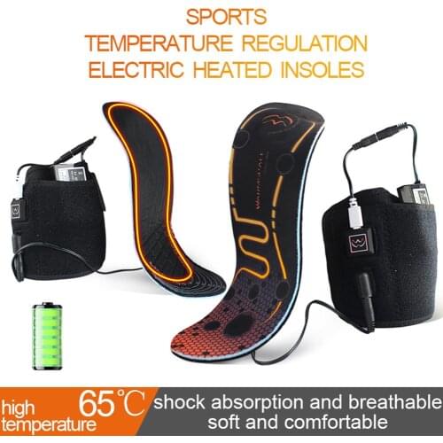 1 Pair Unisex Heated Insoles Battery Powered 3600mAh Rechargeable Heated Shoes Insoles Motorcycle Winter Skiing Foot Warmers