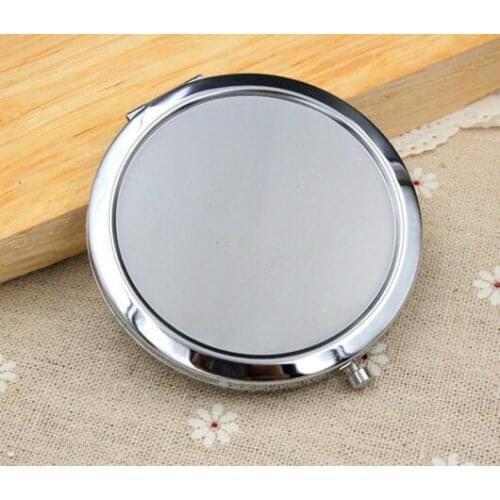 100Pcs Circle Blank Compact Mirror Silver Makeup Mirror -Fedex & DHL & EMS Free Shipping fahsion