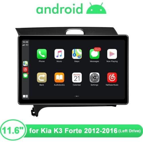 11.6"Centra Multimedia Android 10 Car Radio Stereo Head Unit 1920*1080 For KIA Cerato K3 forte 2012 2016 Carplay Android Auto 4G