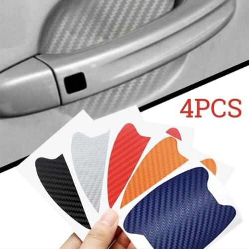4Pcs/Set Car Door Sticker Handle Protection Carbon Fiber Scratches Resistant Cover Auto Film Exterior Styling Accessories