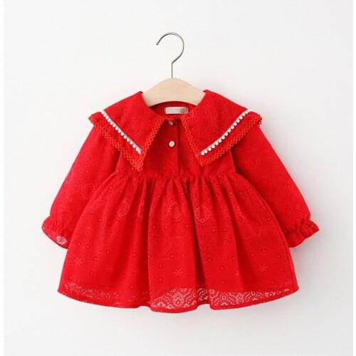 5 Pieces/Lot) 2021 New Arrival Lace Pattern Girls Spring Dress 020802
