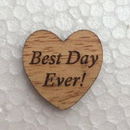 50pcs "Best Day Ever!" Wooden Heart Table Confetti Vintage Rustic Wedding Decoration Wood Confetti Photo Props