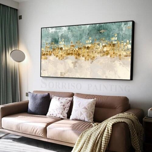 Nordic Abstract Golden Blue Wall Art Modern Canvas Painting Posters And Prints Pictures For Living Room Home Bedroom Decor