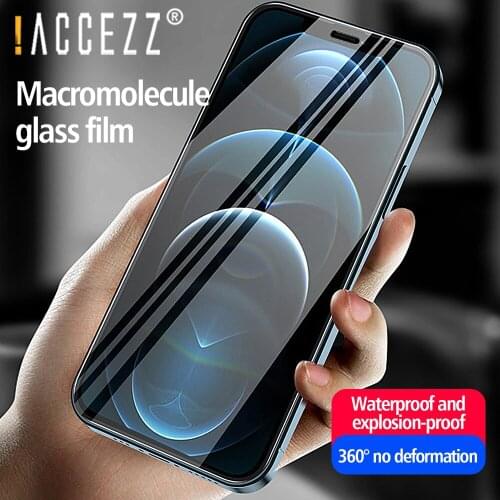 !ACCEZZ Curved Edge Full Cover Screen Protector For iPhone 12 Mini Pro Max Tempered Glass Anti-fingerprint Protective Glass Film