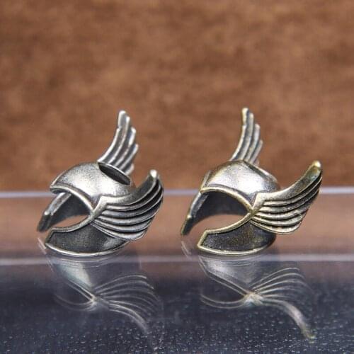 Paracord Wings Helmet Beads Brass Metal Charms for Jewelry Making Accessories Outdoor Survival Tool DIY Lanyard Vintage Pendants