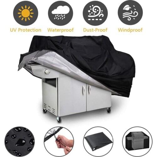 Black Waterproof BBQ Cover Outdoor Rain Barbecue Grill Covers Anti Dust Barbacoa Protector For Gas Charcoal Electric Barbecue