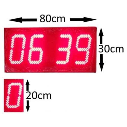 Digital Led Clock and Thermometer, Case Size: 30cm x 80cm, Digit Height: 16cm