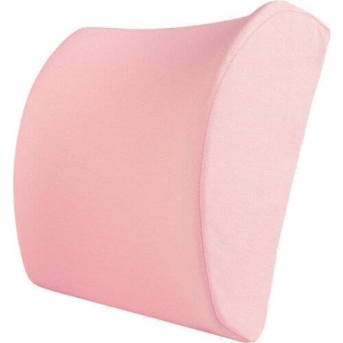 Custog Memory Foam Pillow Seat Cushion Waist Support Back Cushion For Office Chair Orthopedic Health Care Pad Cotton Candy Pink