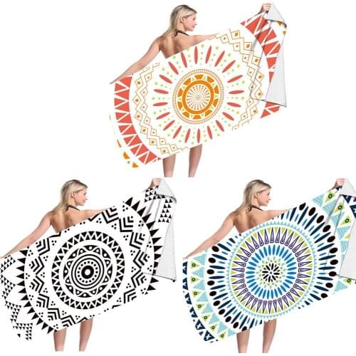 Geometric Art Beach Towel Microfiber Bath Towels Beach Outdoor Water Sports Towel Quick Drying Microfiber Travel Blanket