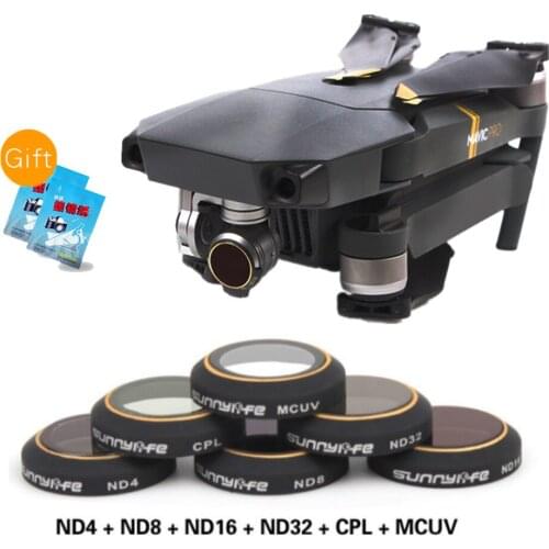6 in 1 Mavic Filter Kit UV Circular Polarizer Neutral Density Filters MCUV /CPL/ND4/ND8/ND16/ND32 Filter Set for DJI MAVIC Pro