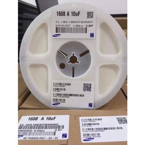CL10X106KR8NNNC 0603 10uF 4V X6S ±10% CL10X105KA8NNNC 0603 1uF 25V X6S ±10% Chip capacitors