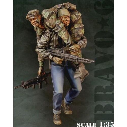 1/35 scale Vietnam War US Army back wounded 2 people miniatures Resin Model Kit figure Free Shipping
