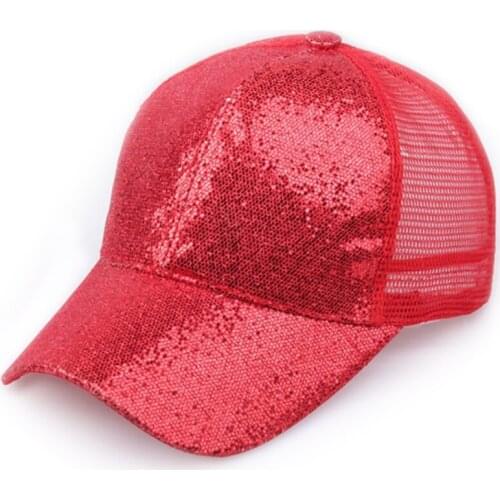 Men Women Unisex Personality Casual Fluorescence All-match Sunscreen Mesh Breathable Sequin Cap Baseball Running Tennis Cap